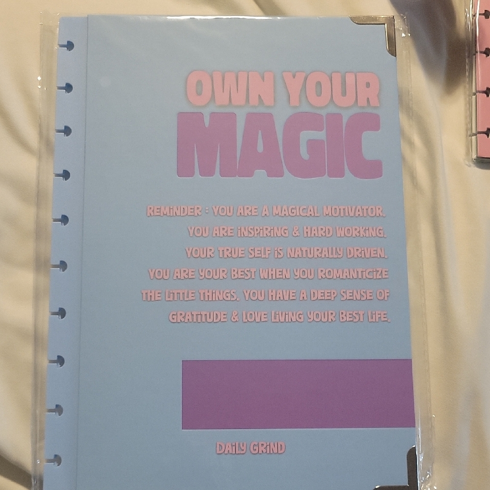 Blue and Pink Motivational Daily Grind Planner Cover